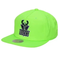 Neon Nylon Snapback Hwc Milwaukee Bucks