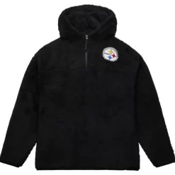 Polar Fleece 1/4 Zip Pullover Hoodie Pittsburgh Steelers
