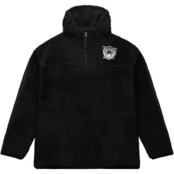 Polar Fleece 1/4 Zip Pullover Hoodie Oakland Raiders