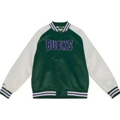 Primetime Lightweight Satin Jacket Milwaukee Bucks