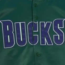 Primetime Lightweight Satin Jacket Milwaukee Bucks