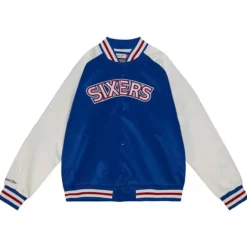 Primetime Lightweight Satin Jacket Philadelphia 76Ers