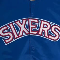 Primetime Lightweight Satin Jacket Philadelphia 76Ers