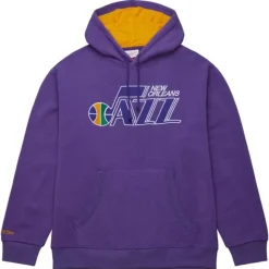 Snow Washed Fleece Hoodie Vintage Logo New Orleans Jazz