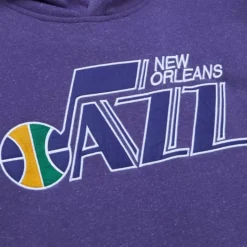 Snow Washed Fleece Hoodie Vintage Logo New Orleans Jazz