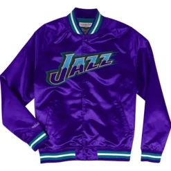 Special Script Lightweight Satin Jacket Utah Jazz