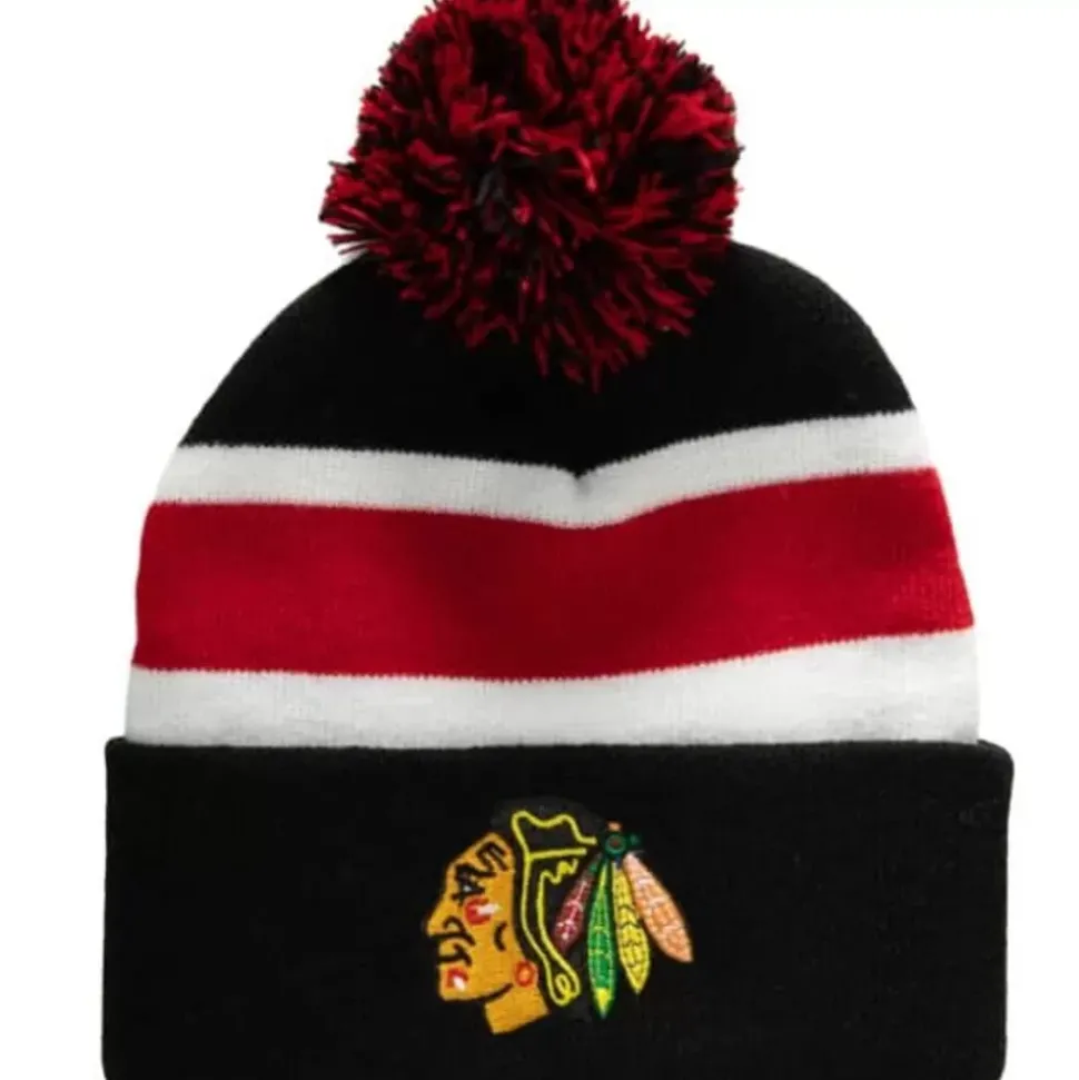 Stripe Pom Knit Chicago Blackhawks