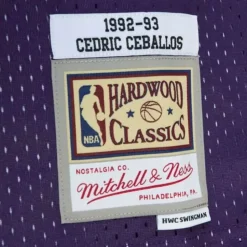 Swingman Cedric Ceballos Phoenix Suns Road 1992-93 Jersey