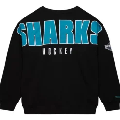 Team First Satin Fleece Crew Current Logo San Jose Sharks