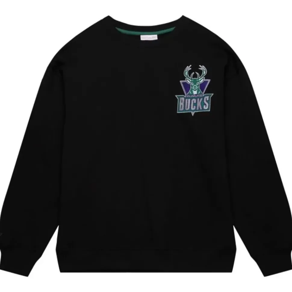 Team First Satin Fleece Crew Milwaukee Bucks