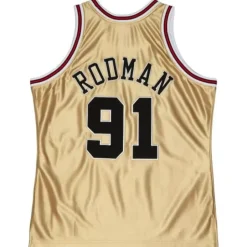 75Th Anniversary Gold Swingman Dennis Rodman Chicago Bulls 1997-98 Jersey