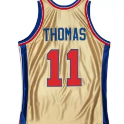 75Th Anniversary Gold Swingman Isiah Thomas Detroit Pistons 1982-83 Jersey