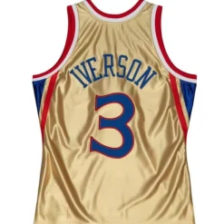 75Th Anniversary Gold Swingman Allen Iverson Philadelphia 76Ers 1996-97 Jersey