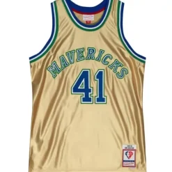 75Th Anniversary Gold Swingman Dirk Nowitzki Dallas Mavericks 1998-99 Jersey