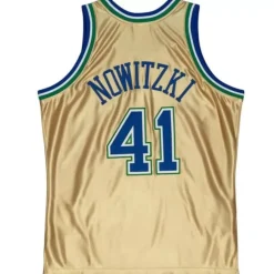 75Th Anniversary Gold Swingman Dirk Nowitzki Dallas Mavericks 1998-99 Jersey