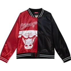 Womens Big Face Satin Jacket 5.0 Chicago Bulls