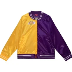 Womens Big Face Satin Jacket 5.0 Los Angeles Lakers