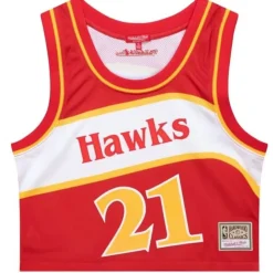 Womens N&N Crop Tank Atlanta Hawks 1986 Dominique Wilkins