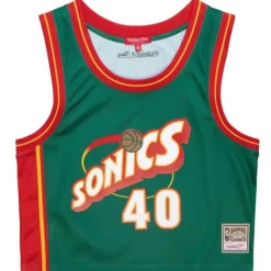 Womens N&N Crop Tank Seattle Supersonics 1995 Shawn Kemp