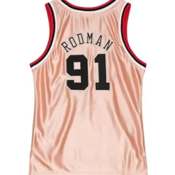 Womens 75Th Anniversary Rose Gold Swingman Dennis Rodman Chicago Bulls 1997-98 Jersey