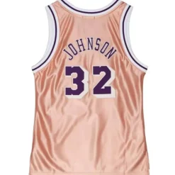 Womens 75Th Anniversary Rose Gold Swingman Magic Johnson Los Angeles Lakers 1984-85 Jersey