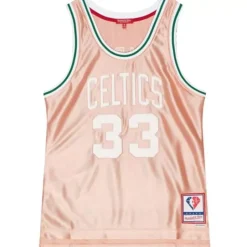 Womens 75Th Anniversary Rose Gold Swingman Larry Bird Boston Celtics 1985-86 Jersey