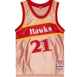 Womens 75Th Anniversary Rose Gold Swingman Dominique Wilkins Atlanta Hawks 1986-87 Jersey
