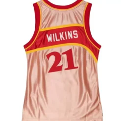 Womens 75Th Anniversary Rose Gold Swingman Dominique Wilkins Atlanta Hawks 1986-87 Jersey